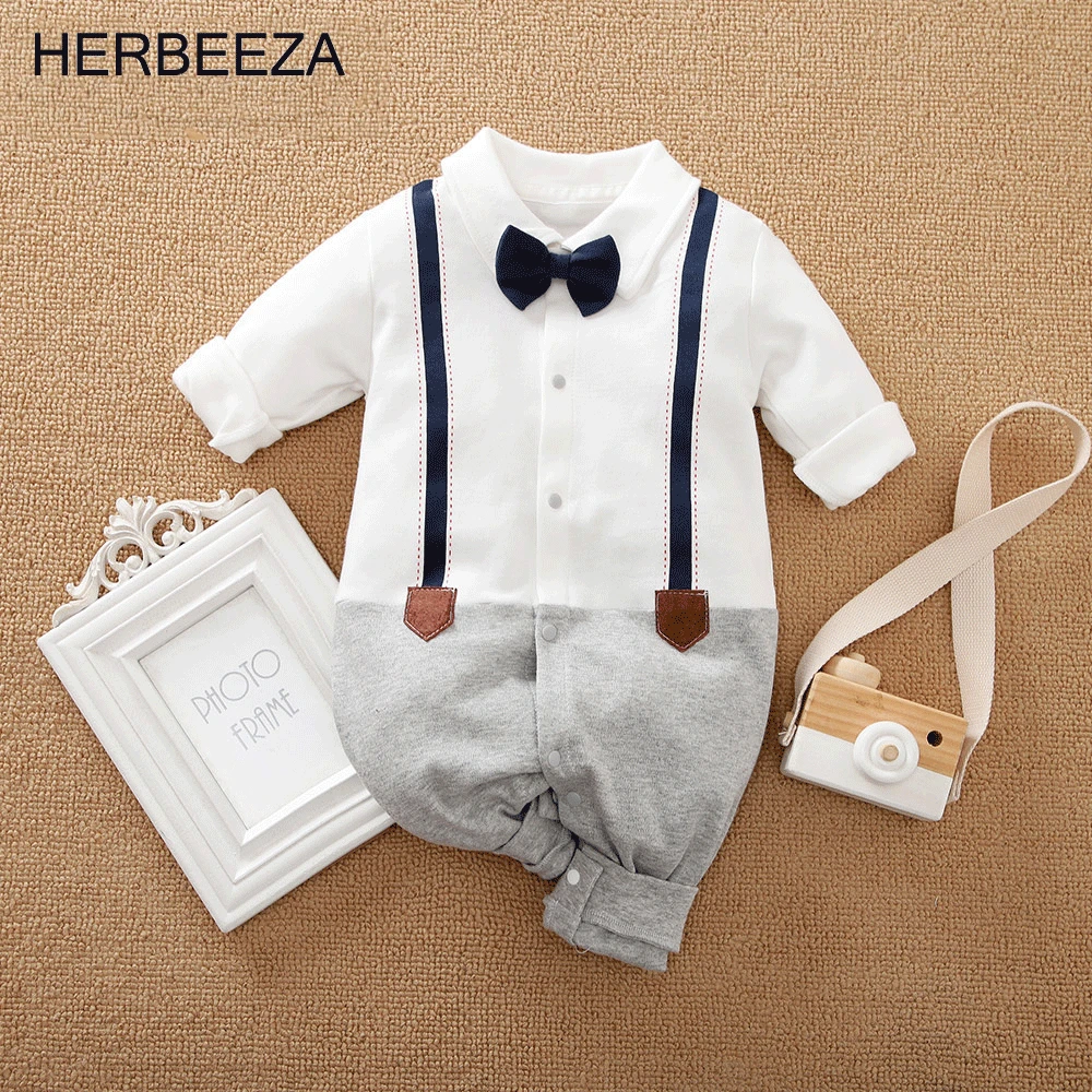 Prowow 2021 Men's Baby Clothes For Newborns Jumpsuit Kids Baby Boys Clothing Gentleman Children's Overalls Soft Baby's Rompers