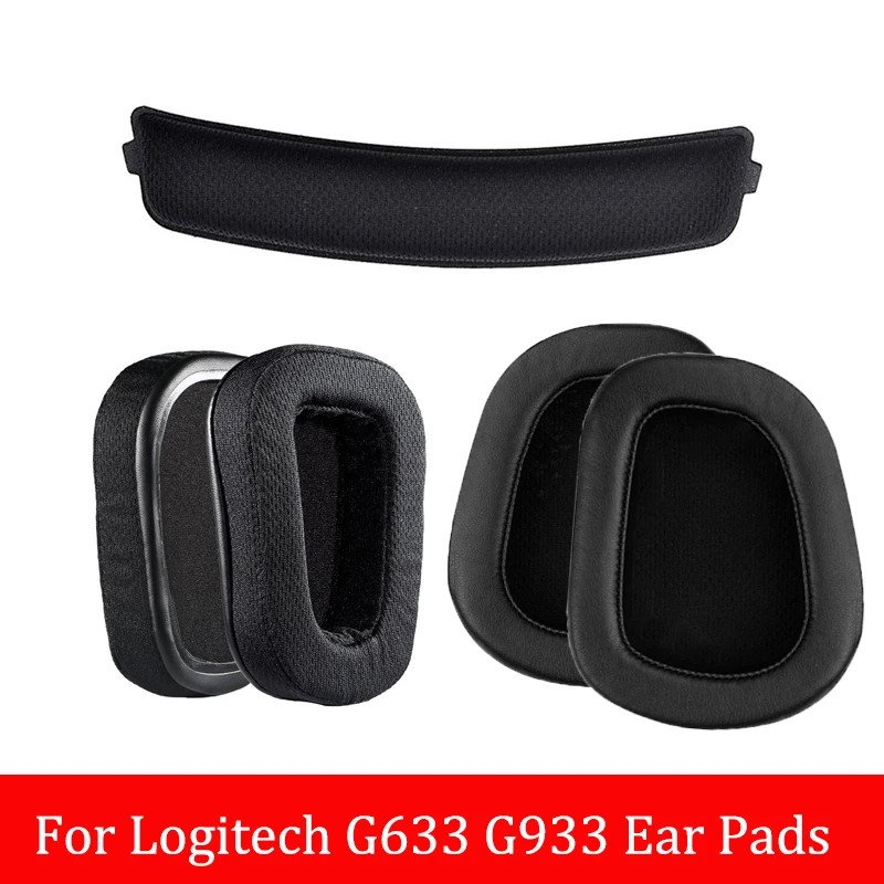 Headphone Earpads Covers For Logitech G633 G933 G633S G933S Headphone Cushion Pad Replacement Ear Pads Head Beam
