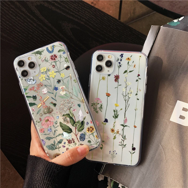 Fashion Cute Flowers Soft Phone Case For Xiaomi Mi Note 10 9t 9 lite POCO X3 For Redmi Note 7 8 9 10 Pro 9s 8t Transparent Cover