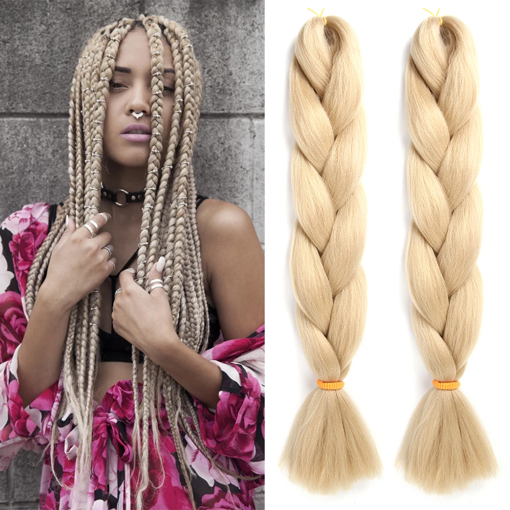 CLong Jumbo Braids Kanekalon 24 Inch  Color Braiding Synthetic Hair Extensions  Braid Hair  for  100 Colors Heat Resistant Fiber