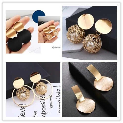 2019 New Fashion No hole Earrings For Women Golden Color Round Ball Geometric clip Earrings For Party Wedding Ear Clips Jewelry