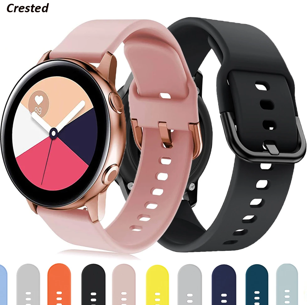 22mm/20mm Strap for Samsung galaxy watch 4/Classic/Active 2/3/46mm/42mm Gear S3 silicone bracelet Amazfit bip U GTS 2 mini band