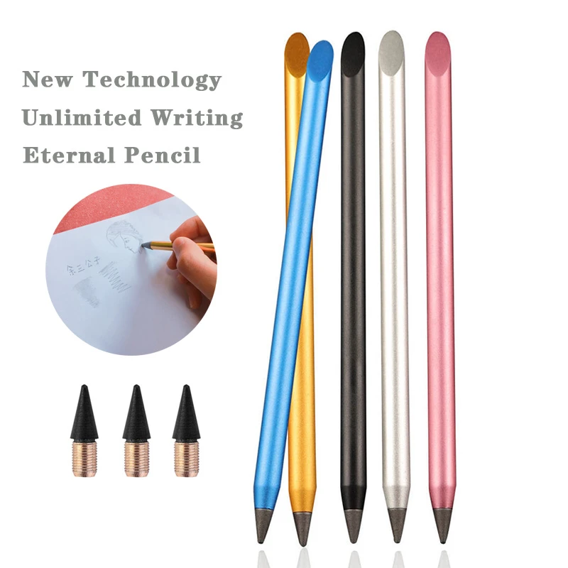 Unlimited Writing Metal Eternal Pencil No Ink Pen New Technology Pencils for Writing Art Sketch Painting Tool Kids Novelty Gifts