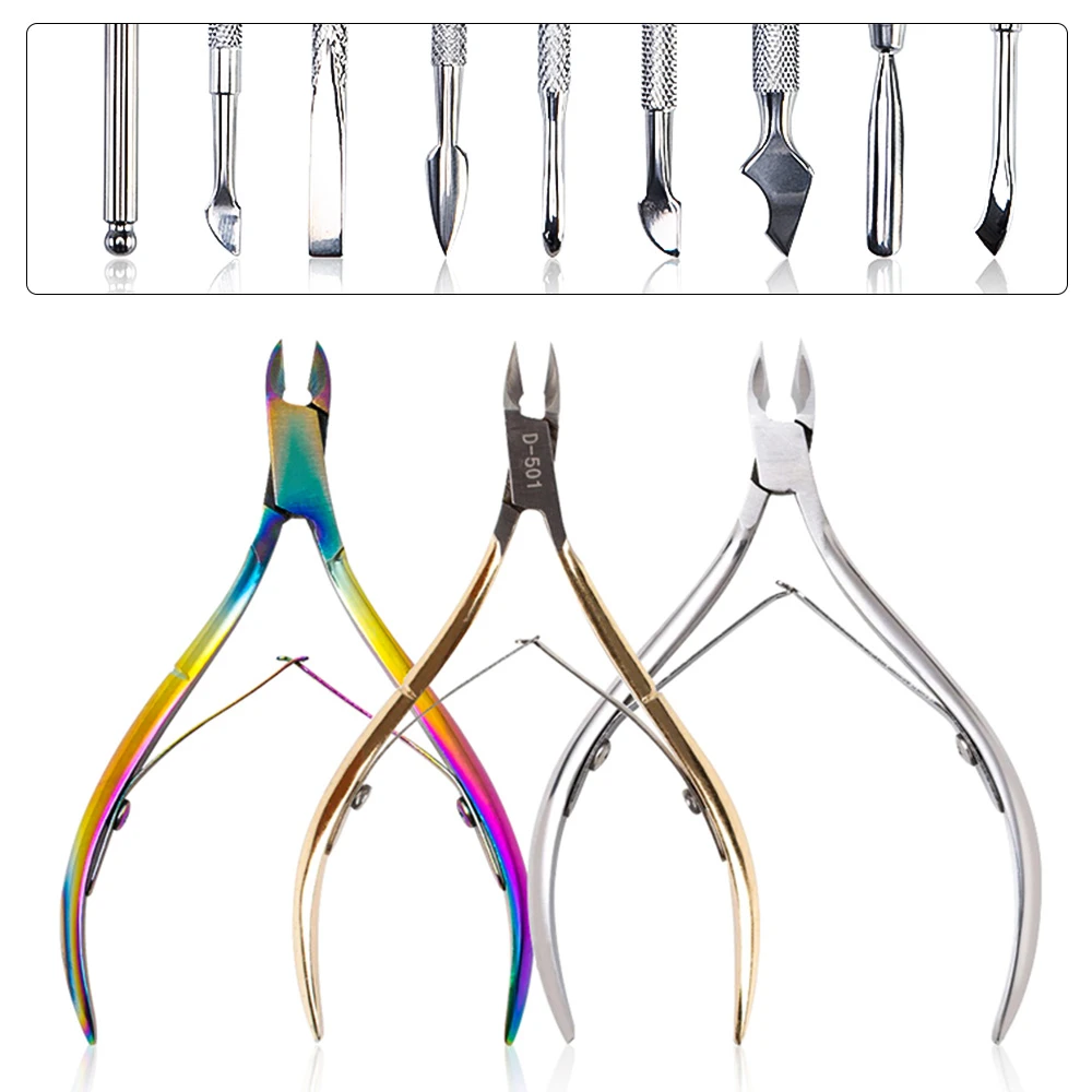 1pc Cuticle Nail Nipper Manicure Cutter Trimmer Rainbow Cuticle Pusher Nail Care Tools Remover Clipper/Scissors Nail Art Tool