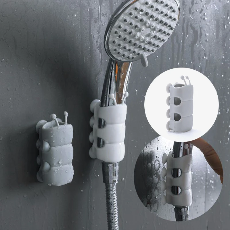 1pcs Suction Cup Brackets Removable Silicone Shower Head Holder Wall Mount Shower Head Storage Shelf Rack Bathroom Accessories