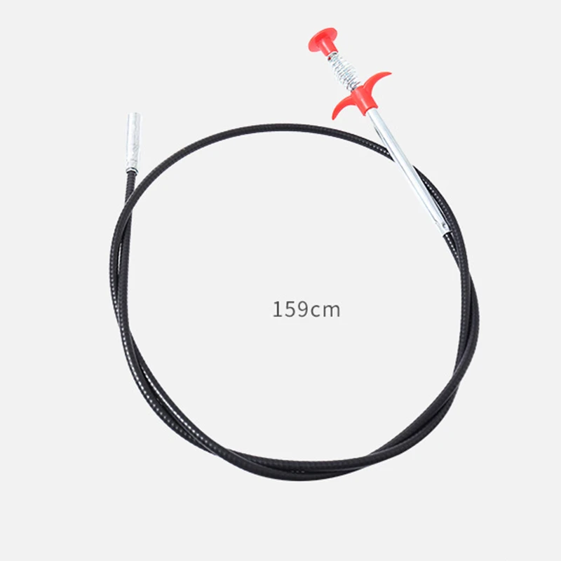 1Pcs 60*2.8CM Bendable Pipe Cleaner Sink Cleaning Hook White/Black Sewer Hair Stoppers Tool Kitchen Spring Pipe Hair Remover