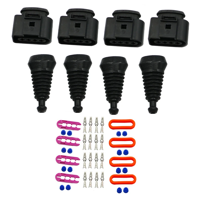 4 Units 1J0 973 724 compatible 4 pin connector Clamp Clip for VW/Audi VAG active Coil on Plug