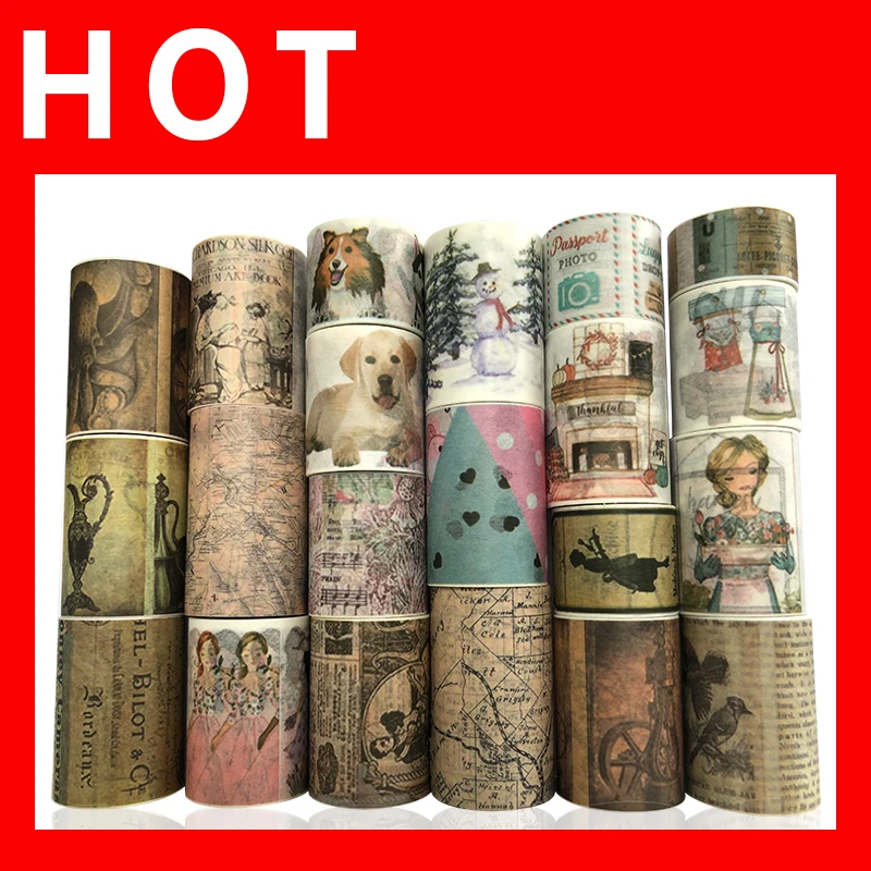 Free Shipping Jiataihe Washi Tape Maps Vintage Posters, English, DIY Scrapbook Paper Photo Album Japanese Masking Tape