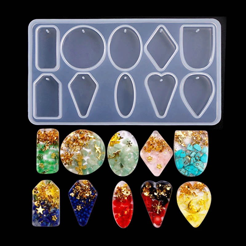1PC Mix Pendant Shaped Jewelry Tool Jewelry Mold UV Epoxy Resin Silicone Molds for Making Jewelry