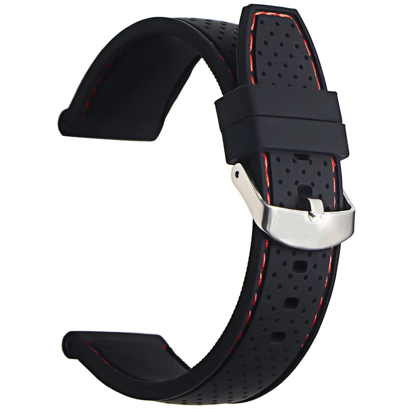 Silicone Watchband 22mm Band Watch Accessories Strap  Rubber Bracelet Belt  Waterproof 2019 High Quality