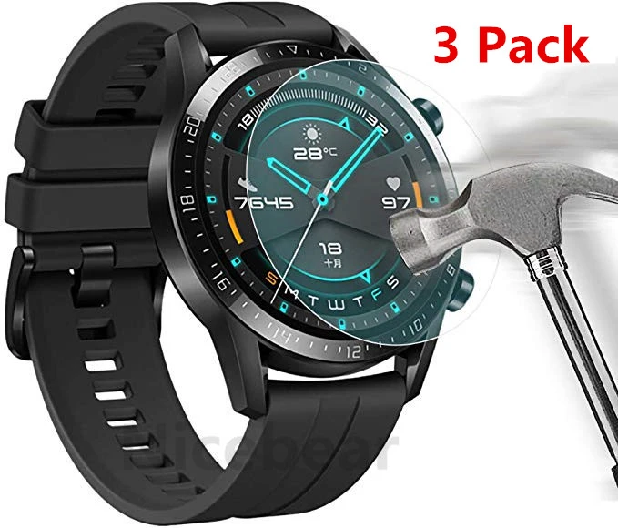 3 Pack for Huawei Watch GT 2 (46mm) GT2 Pro Honor Magic 2 (46mm) Tempered Glass Screen Protector 9H Smartwatch Protective Glass