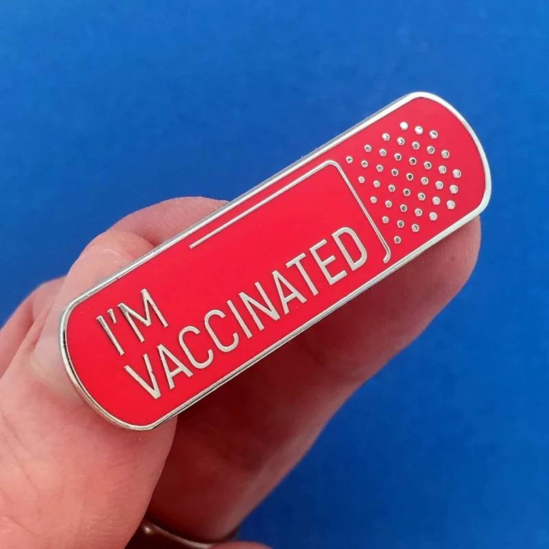 I'm Vaccinated Brooch Pins Enamel Metal Badges Lapel Pin Brooches Jackets Jeans Fashion Jewelry Accessories