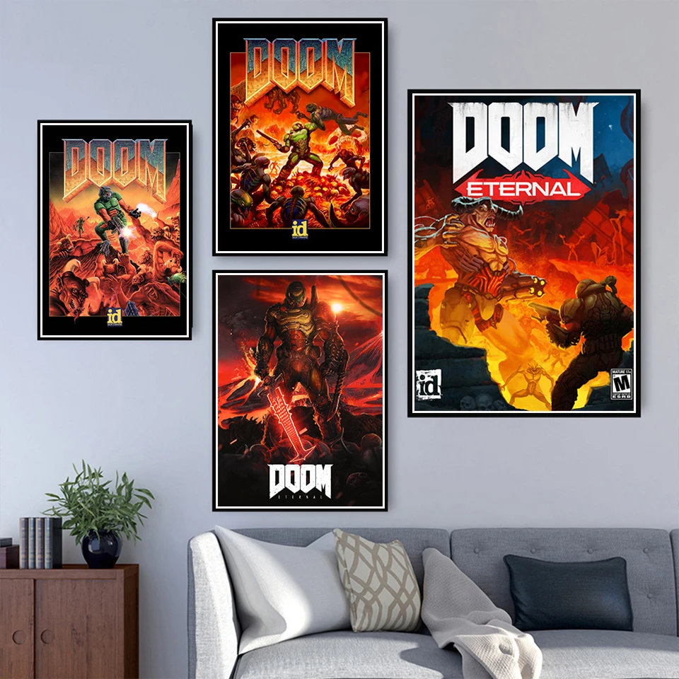 The Game DOOM Poster Canvas Painting Prints Wall Art Picture For Children Room Decor