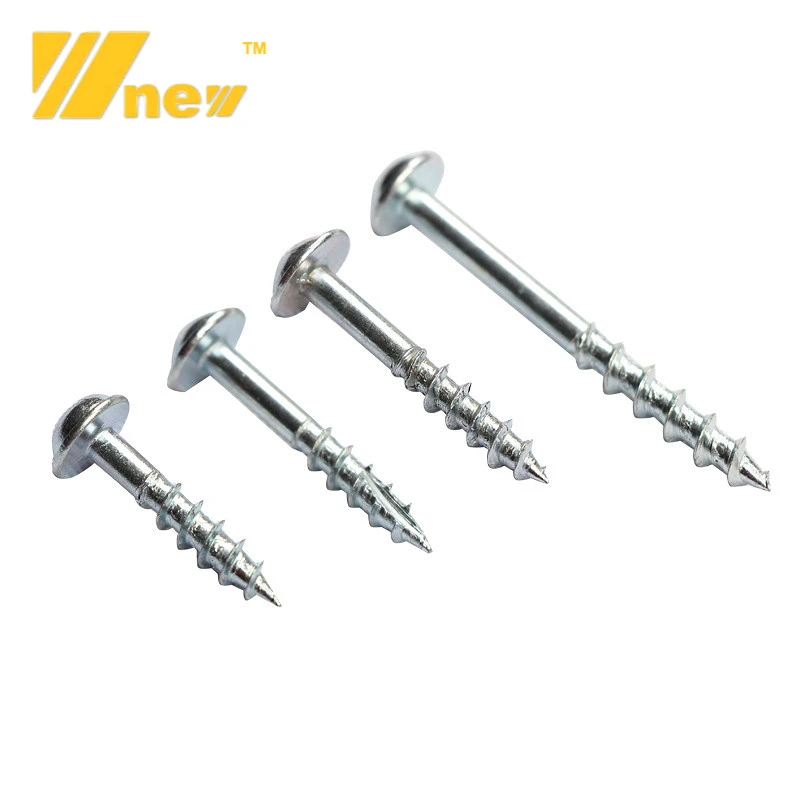 100pcs Woodworking Antirust Oblique Hole Self-tapping Screws High Strength Galvanized Nails for Pocket Hole Jig ST4-25 ST4-38