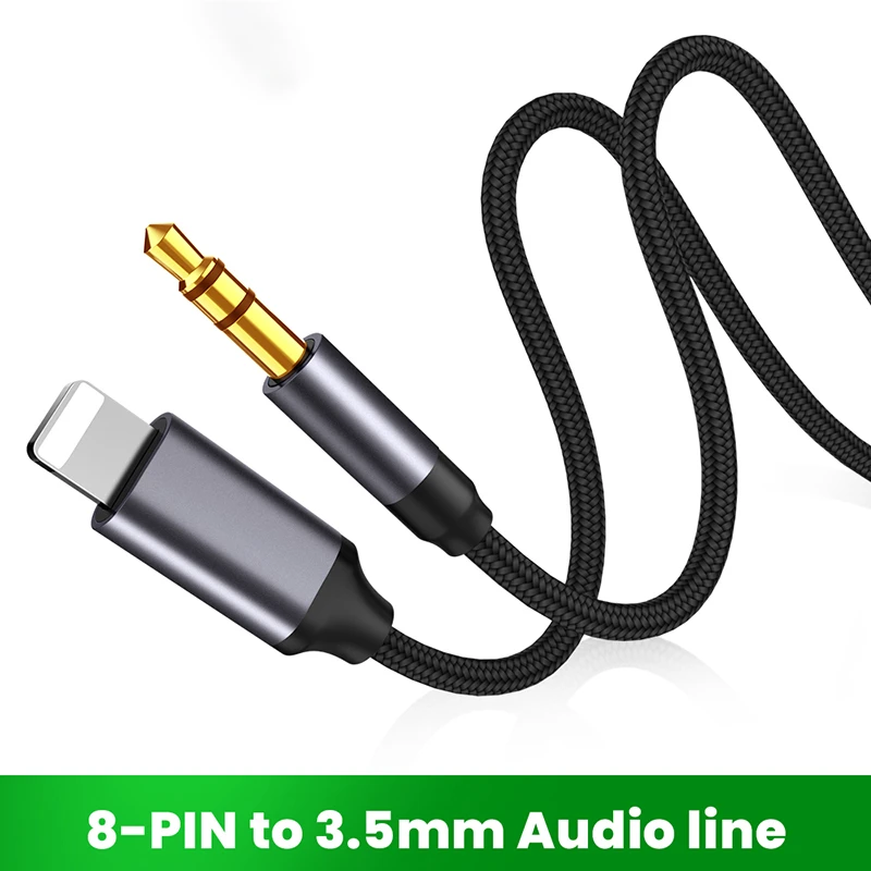 8 Pin To 3.5mm Jack AUX Cable Lighting To AUX Headphone Adapter Audio Extension Kable Connector Splitter For iPhone 13/12/11