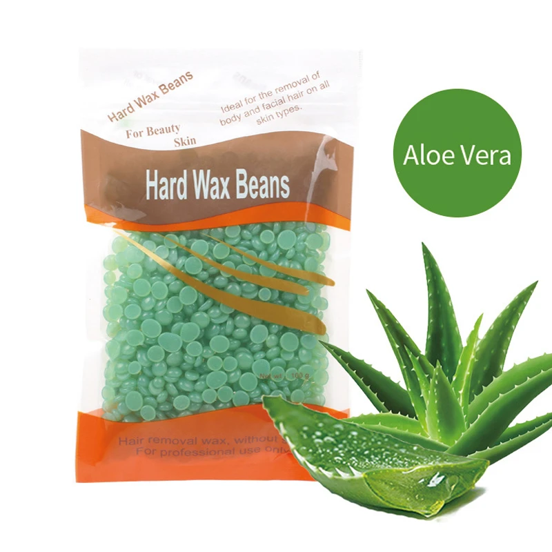 100g Hard Wax Beans Solid Hard  Depilatory Hot Film Hard Wax Pellet Waxing Bikini  Leg Painless Hair Removal Bean