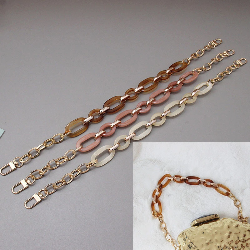 New Acrylic Shoulder Bag Strap Chic Resin Chain Strap for DIY Handbag Handles Detachable Crossbody Bag Straps Bag Accessories