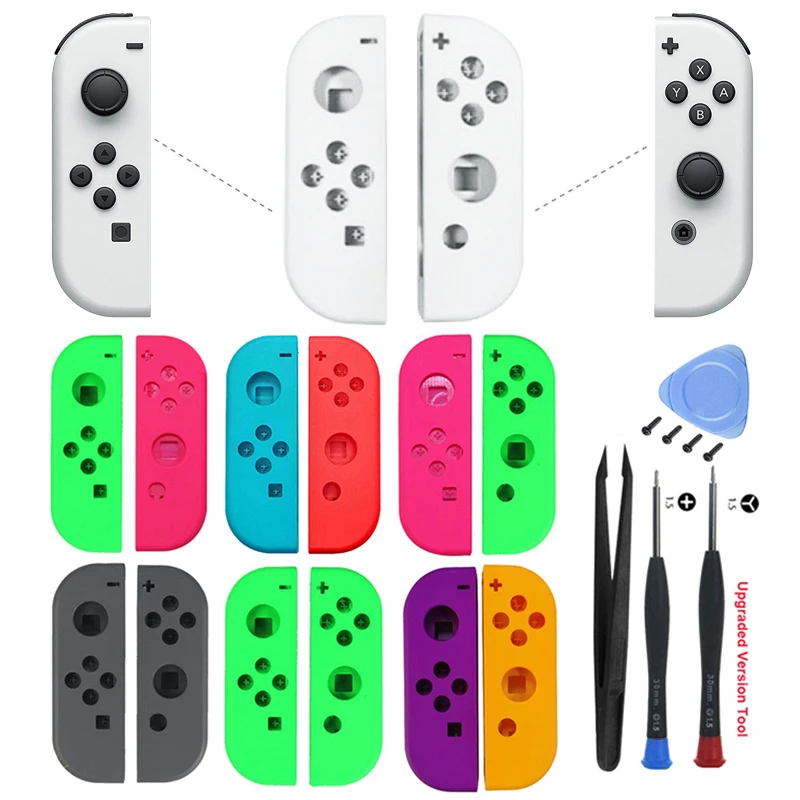 Plastic Replacement Repair Kit DIY Case Cover Housing Shell for Nintend Switch JoyCon Controller with Screwdriver Open Tool