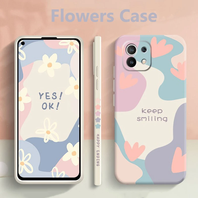 Colorful Flowers TPU Silicone Phone Case For Xiaomi Mi 11 Lite Ultra Mi 8 Mi 9 Mi 10 Pro Lite Soft ShockProof Cover Coque Fundas