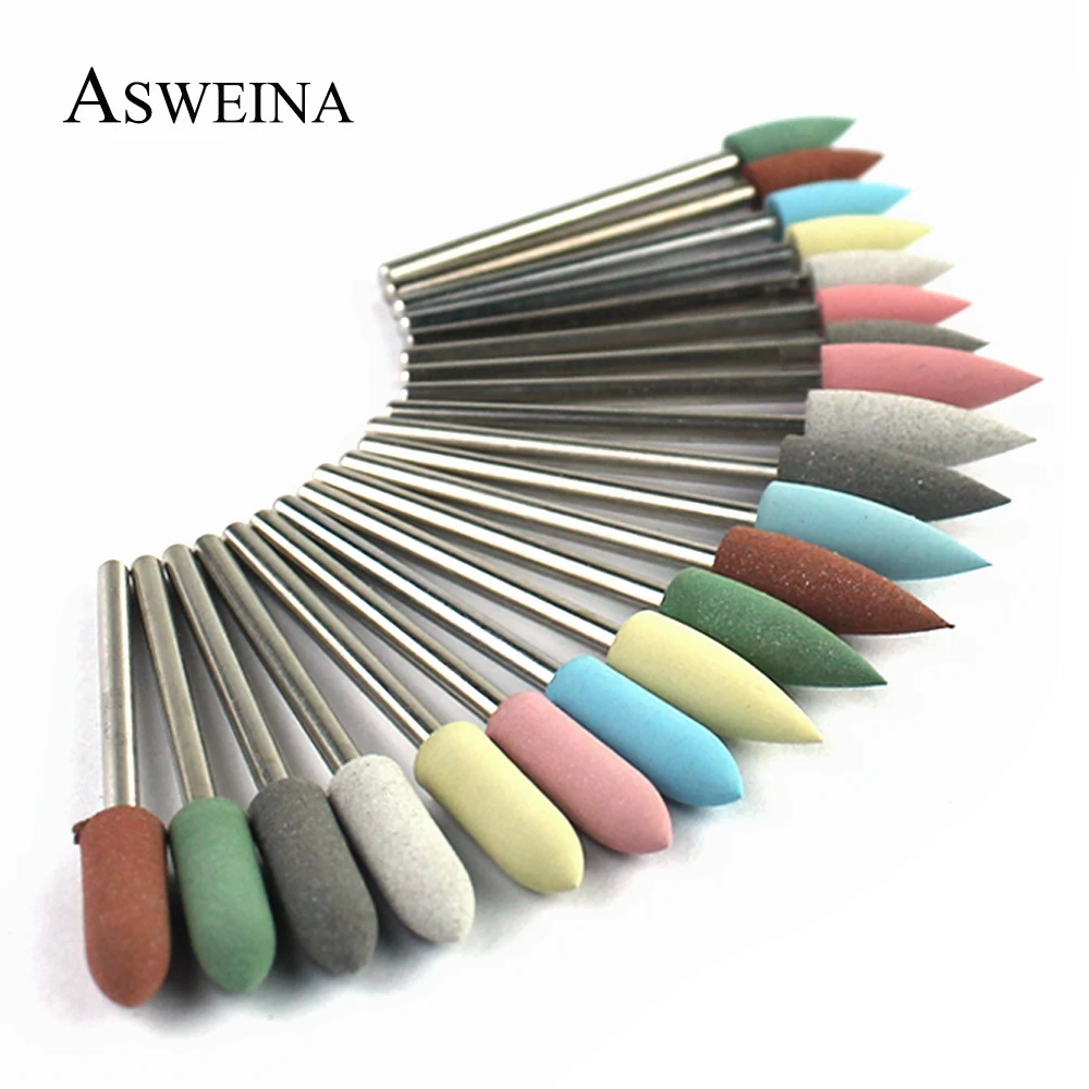 28 Types Silicone Electric Drill Bits Rubber Manicure Drills Bit Rotary Milling Cutter Burr Cuticle Polishing Tools Accessories