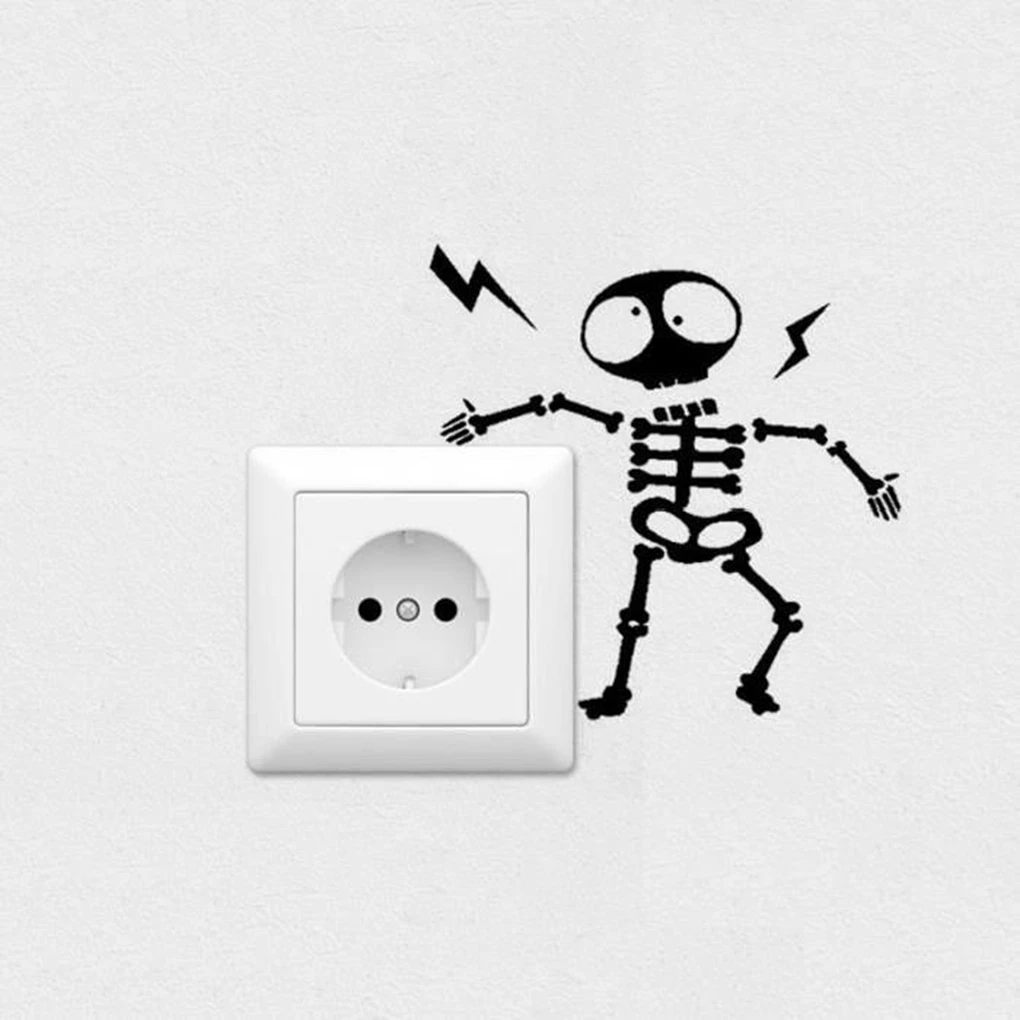 Wall Switch Sticker Home Decoration Individuality Skeleton Wall Sticker Decal Home Decor Decal Socket Paste 16 * 16cm