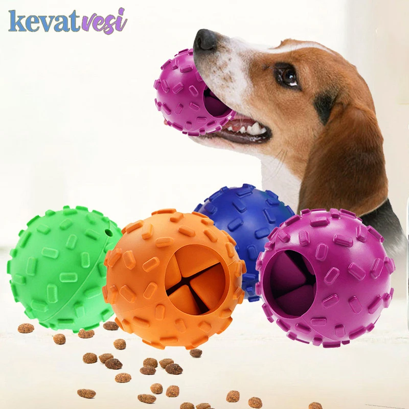 Elasticity Pet Dog Toy Interactive Dog Chew Toy For Dog Tooth Cleaning Ball Food Dispenser Extra-tough Rubber Balls Pet Supplies