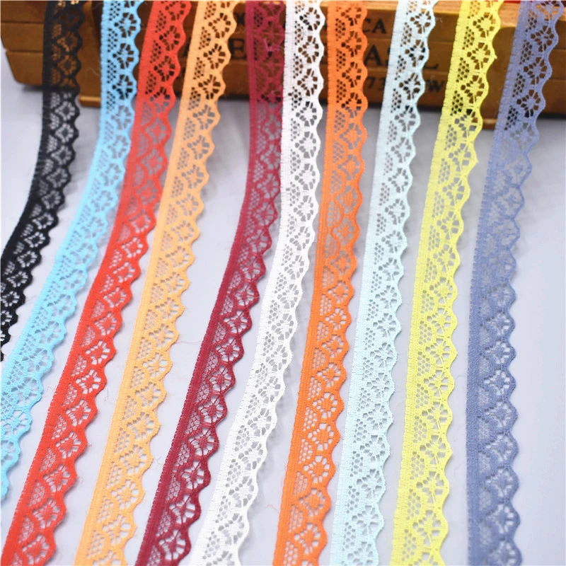 10 yards Lace Ribbon Tape Width 14MM Trim Fabric DIY Embroidered For Sewing Wedding dress Decoration african lace fabric