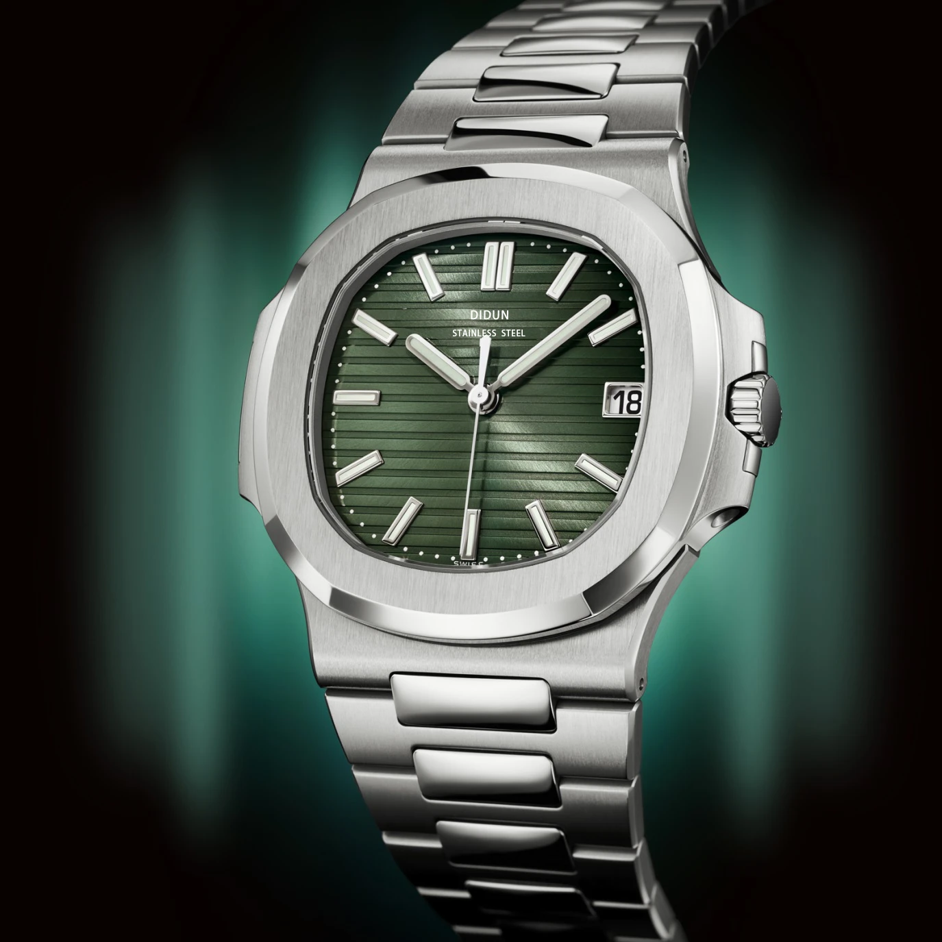 DIDUN Luxury Brand Quartz Watches Men Stainless Steel Military  Luxury Band Watch Causal Fashion Wristwatch Mens Male Clock men