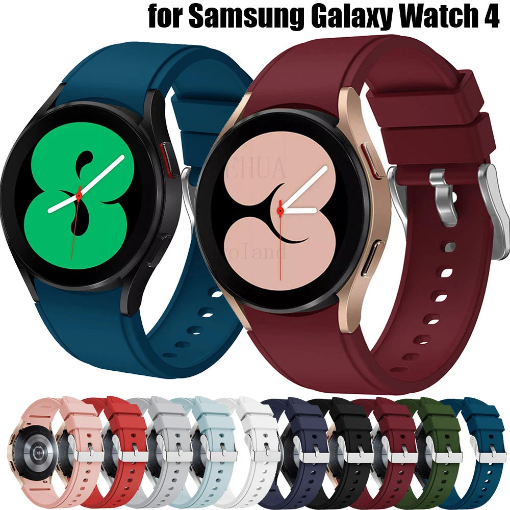 20mm WatchBand Silicone Strap For Samsung Galaxy Watch 4 44MM / Samsung Galaxy 4 Classic 46mm Original Smart Wristband Bracelet