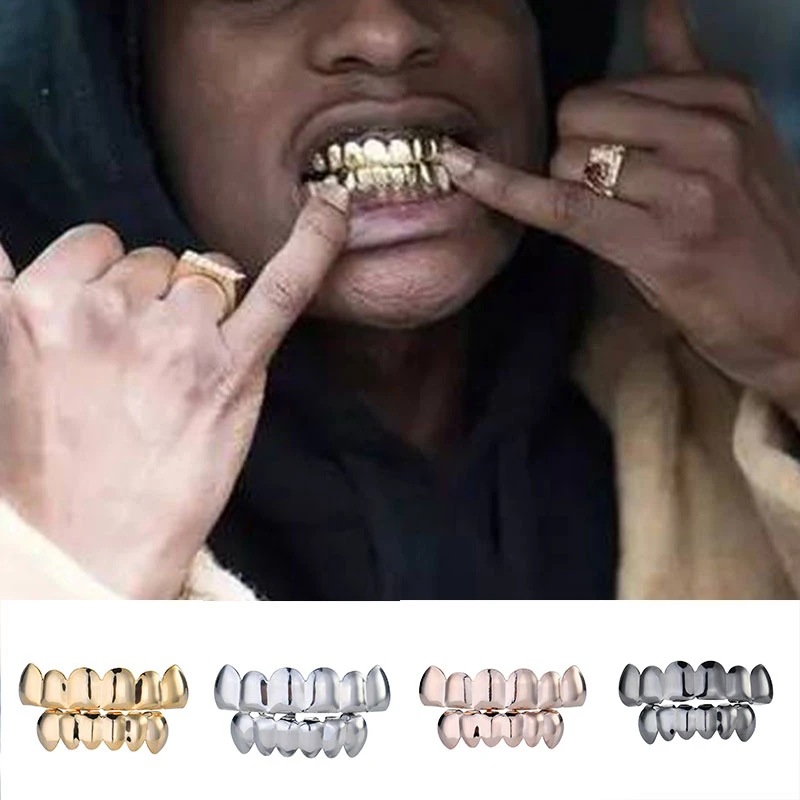 Hip Hop Rock Teeth Caps Teeth Decor Teeth Cover Case Grills Tooth Cap Rapper Top Bottom Tooth Grills Custom Fit Teeth Grillz