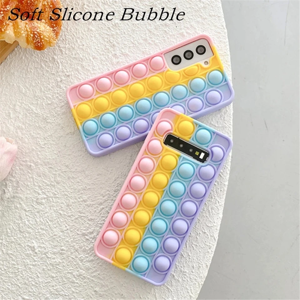 Soft Silicone Case For Huawei P40 P30 Honor 8X 9X 20 30 Play 10i 30i 20e 10 Lite Nova 3 3i 5T Y8P Cute Cover Pop Fidget Toy