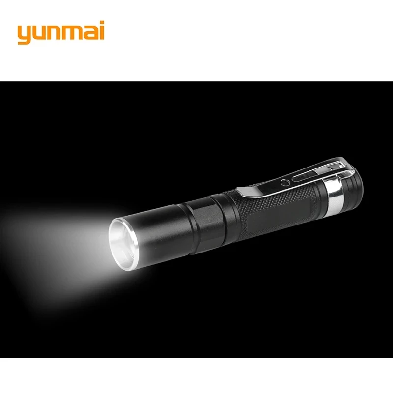 yunmai 2022 Mini LED Flashlight NEW Q5 Aluminum Work Light 2000LM Waterproof Lanterna 1 Mode AAA Battery Portable LED Torch Lamp
