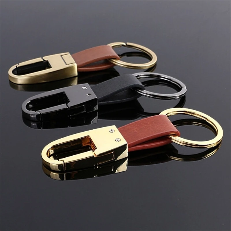 Men's Simple Leather Car Business Keychain Key Holder Accessories