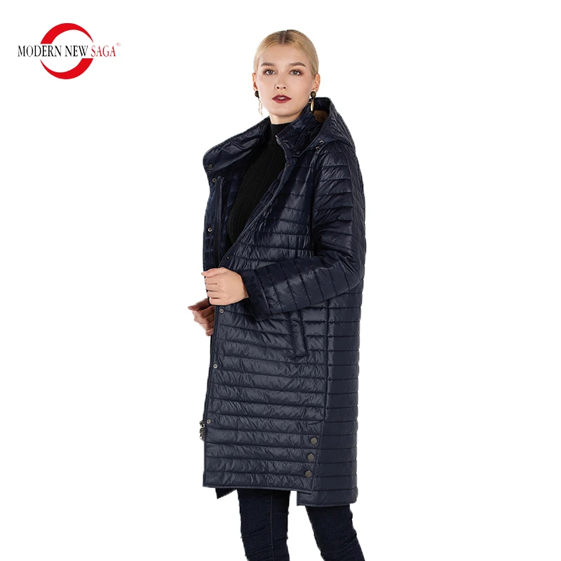 MODERN NEW SAGA 2021 Autumn Women Coat Spring Warm Long Jacket Parka Femme Long Coat Female Quilted Coat Overcoat Fleece Liner