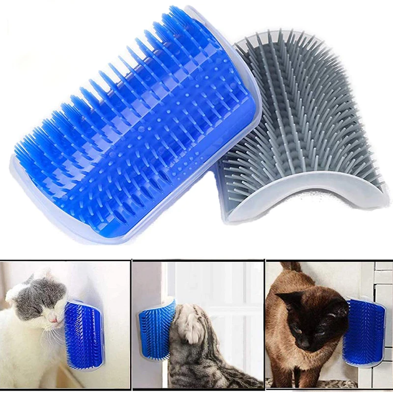 Pet Products For Cats Brush Corner Cat Massage Self Groomer Comb Brush With Catnip Cat rubs the face a tickling comb