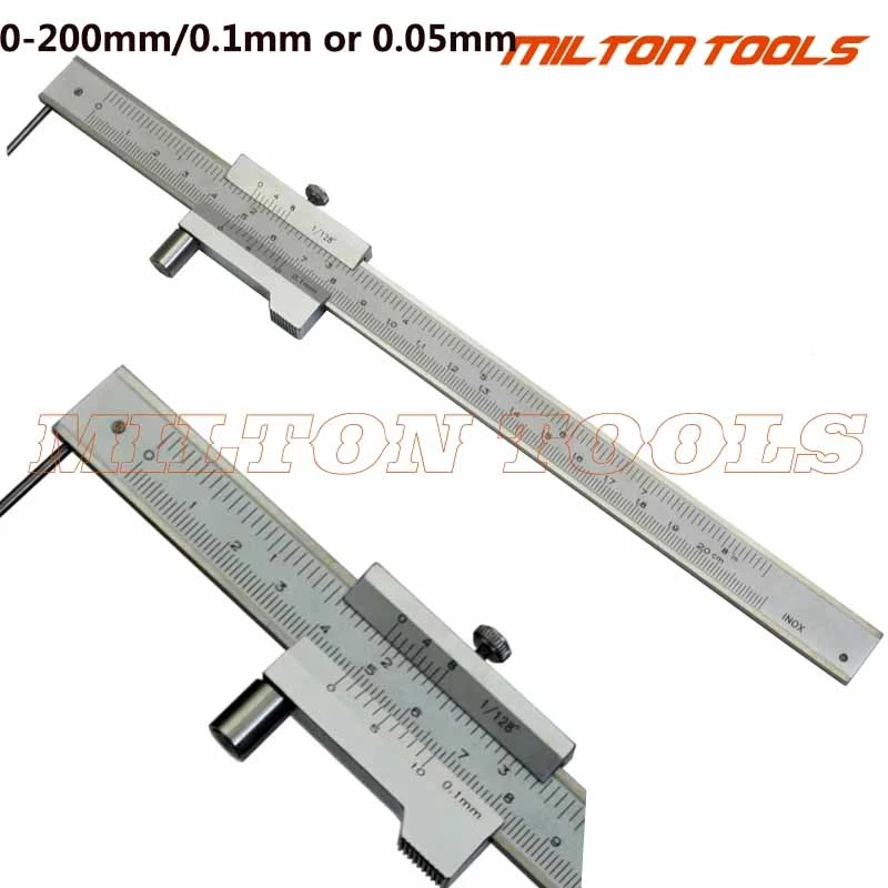 0-200mm Marking Vernier Caliper With Carbide Scriber Parallel Marking Gauging Ruler Measuring Instrument Tool