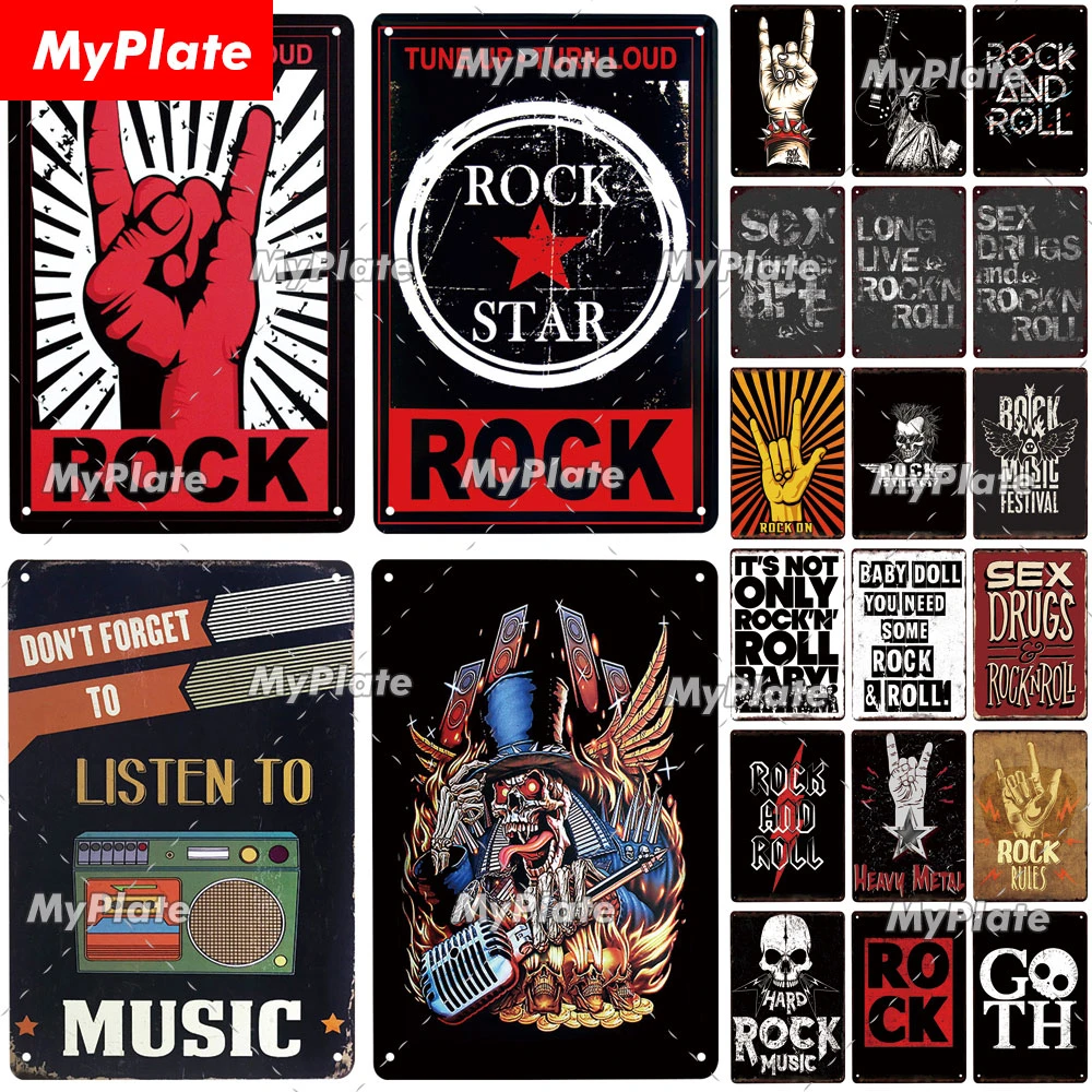 Rock Team Metal Sign Vintage Plaque  Tin Sign Wall Decor For Bar Pub Fans Club Man Cave Music Poster Rock n Roll