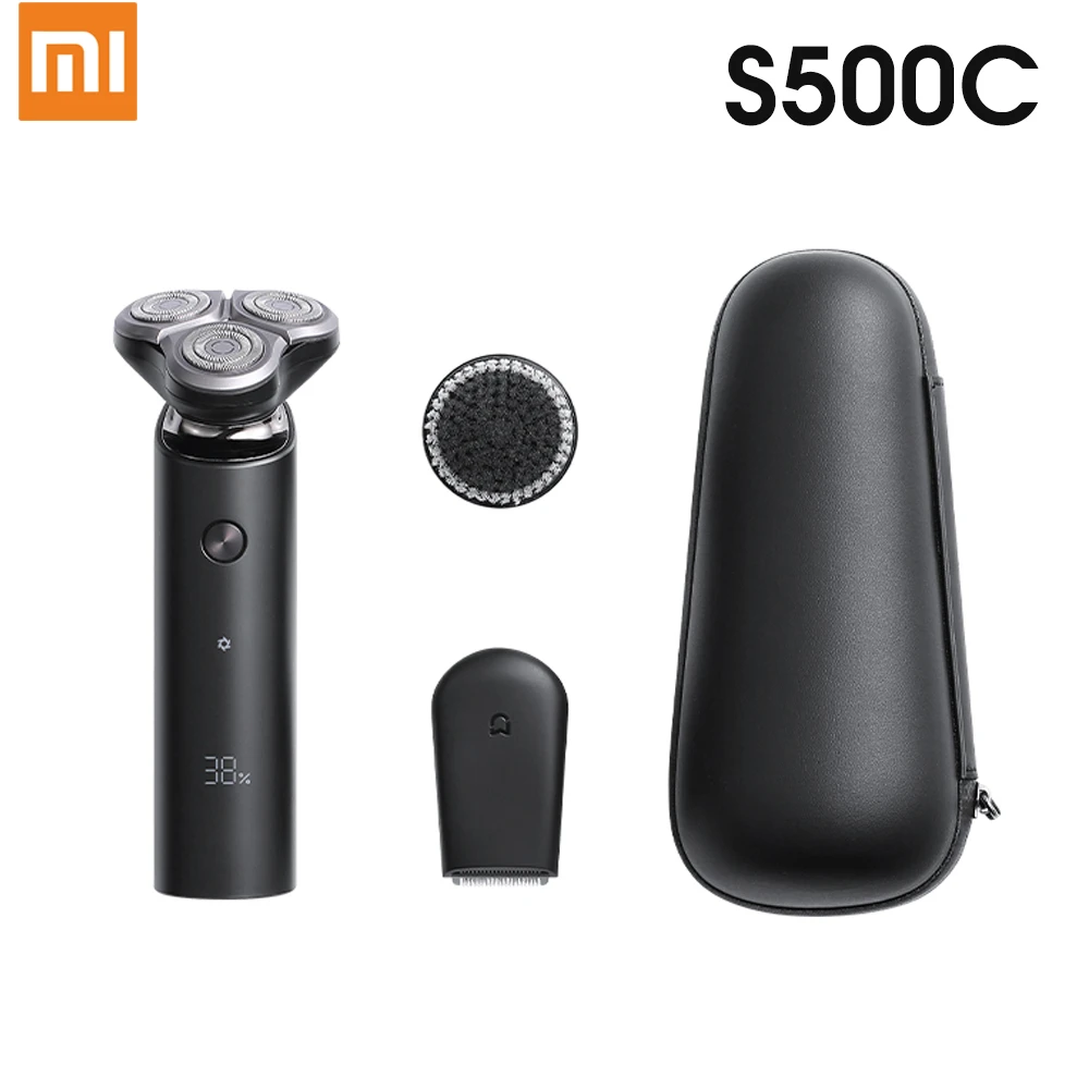 Xiaomi Mijia Electric Shaver S500 S500C 3 Head Flex Razor Dry Wet Shaving Washable Portable Beard Trimmer Face Cleansing 3 In 1