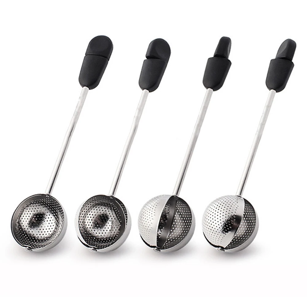 Stainless Steel Tea Infuser Ball Portable Fine Mesh Tea Filter 14cm Handle 360 Degree Rotation Tea Tool