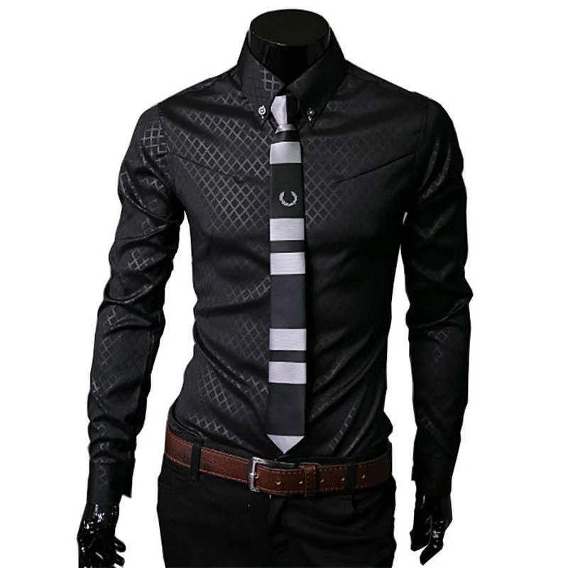 Men Plaid Shirts Plus Size 5XL 2021 Mens Dress Shirts Long Sleeve Slim Casual White Social Male Oversized Shirt Chemise Homme