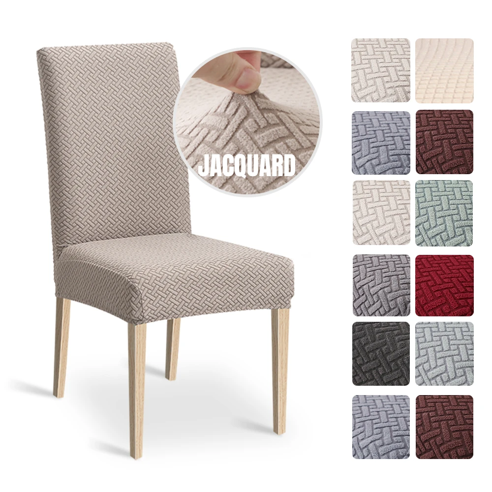 1/2/4/6pcs Dining Chair Cover Jacquard Spandex Slipcover Protector Case Stretch for Kitchen Chair Seat Hotel Banquet Elastic