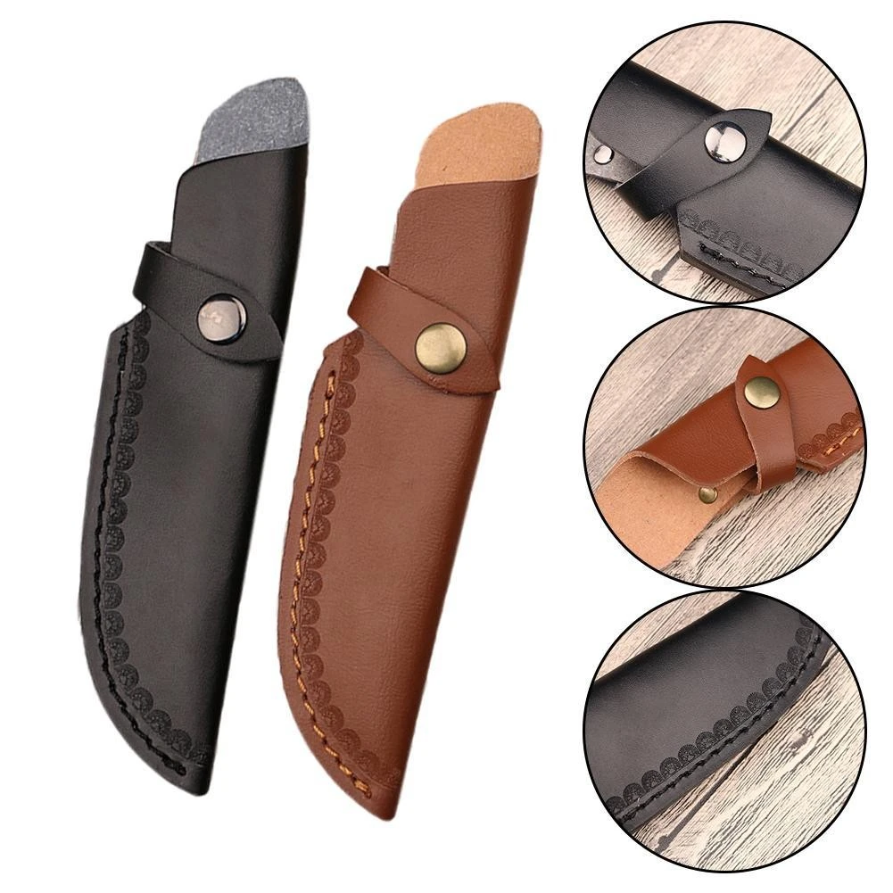 Knife Sheath Leather Sheath With Waist Belt Buckle Pocket Multi-function Tool Knife Protective Cover Leather Sheath Belt 22cm