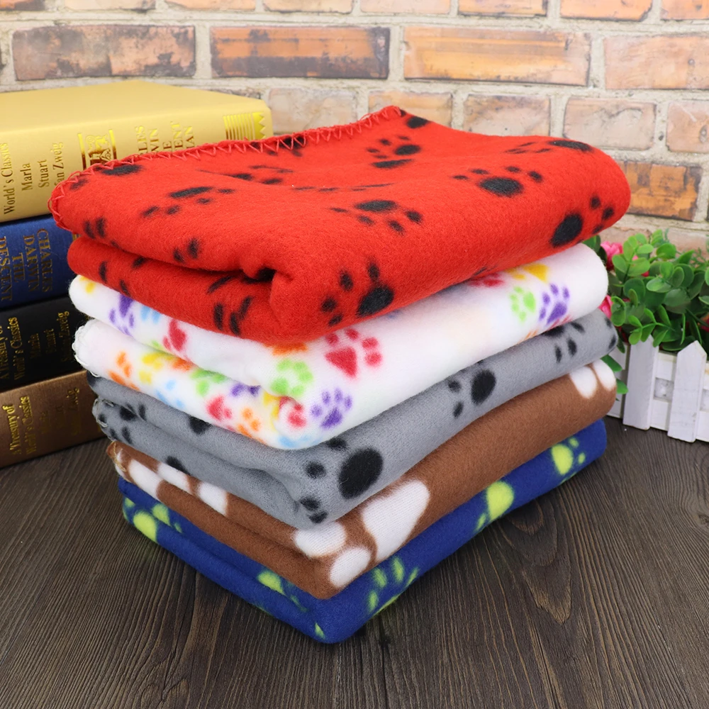 Soft Cute Pet Dog Blanket Winter Warm Cat Dog Bed Mat Print Sleeping Mattress Small Medium Large Dogs Fleece Pet Supplies