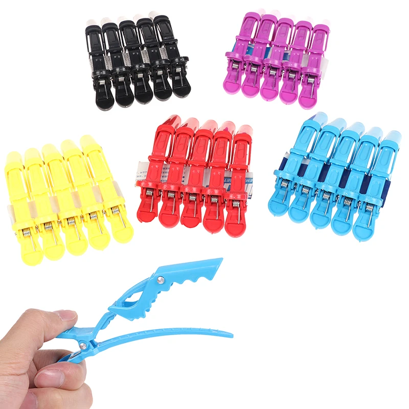 5pcs Salon Hair Grip Crocodile Hairdressing Barbers Clips Professional Matte Sectioning Clips Clamps Hairdressing Hair Style