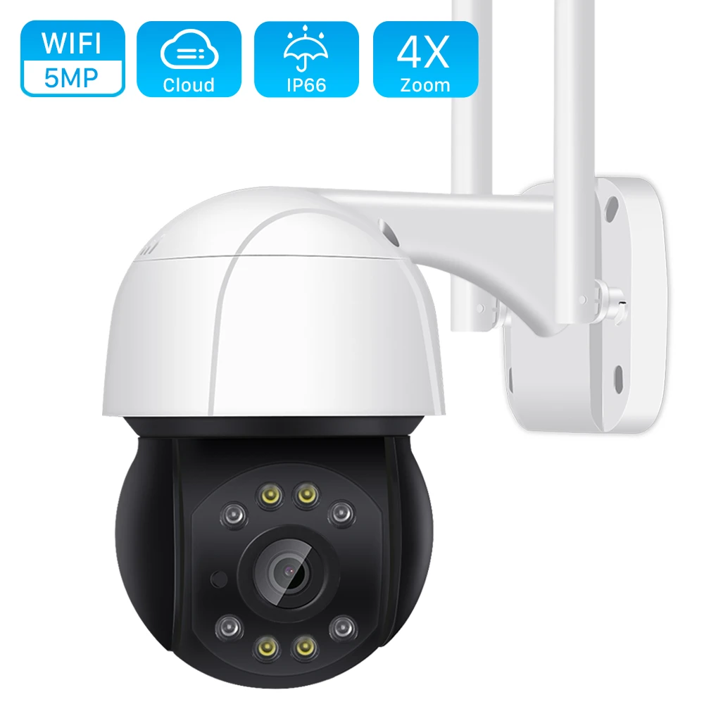 5MP Security IP Camera WIFI Auto Tracking 1080P HD Outdoor PTZ Camera Human Alarm Speed Dome Surveillance Two Way Audio H.265