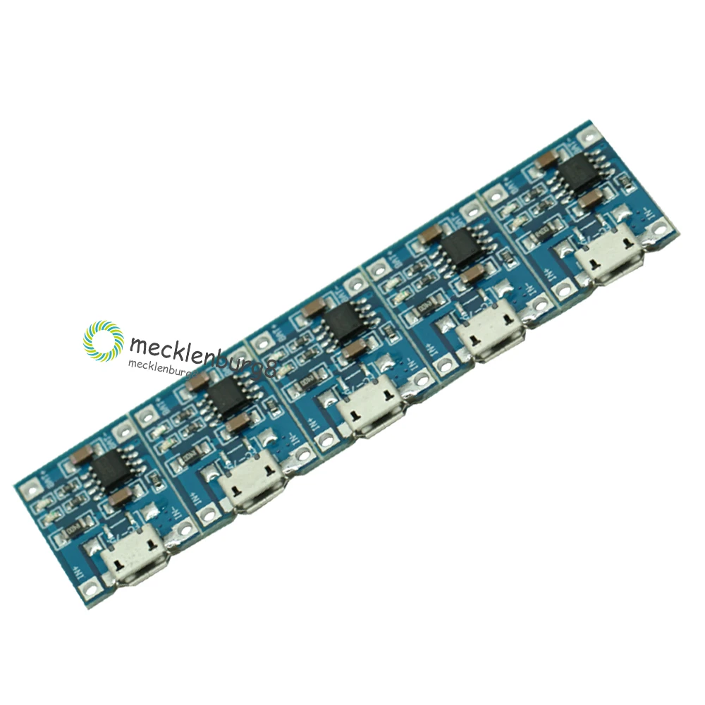 5Pcs TP4056 Micro USB 5V 1A 18650 Lithium Battery Charger Board With Led Indicator Automatic Protection 4.5~5.5V
