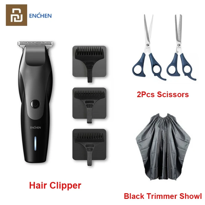 Youpin ENCHEN Hummingbird Electric Hair Clipper 10W USB Charging 110-220V Low Noise Hair Beard Trimmer with 3 Hair Comb for Man