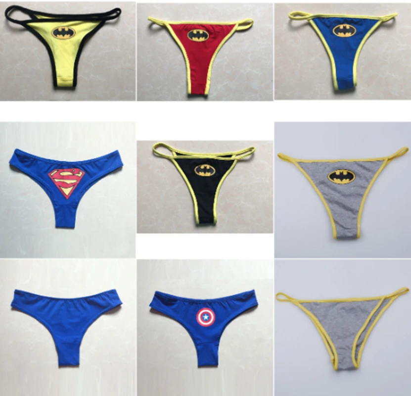 Cute Sexy Lovely Women's Superhero Multicolor Options Cartoon Underwear Panties Lingerie Cosplay Clothing