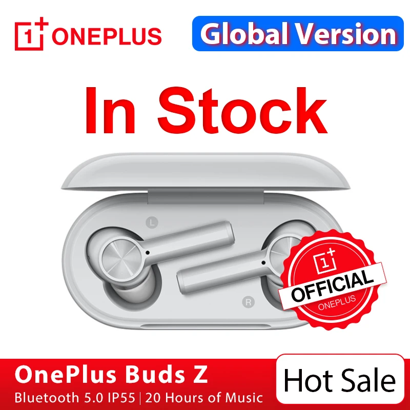 Global Version OnePlus Buds Z Wireless Earphone OnePlus Official Store 20 hours of battery Bluetooth 5 for Oneplus 8 8T Nord N10