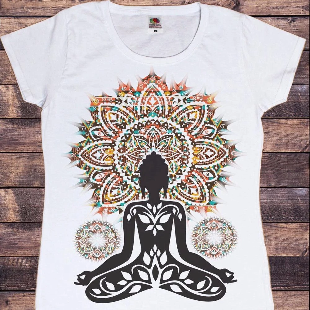 Zen Hobo Boho Paix T-shirt Women Buddha Chakra Meditation Print Tops Simple Short-Sleeve Ladies Tee T Shirt Femme Summer Tshirt